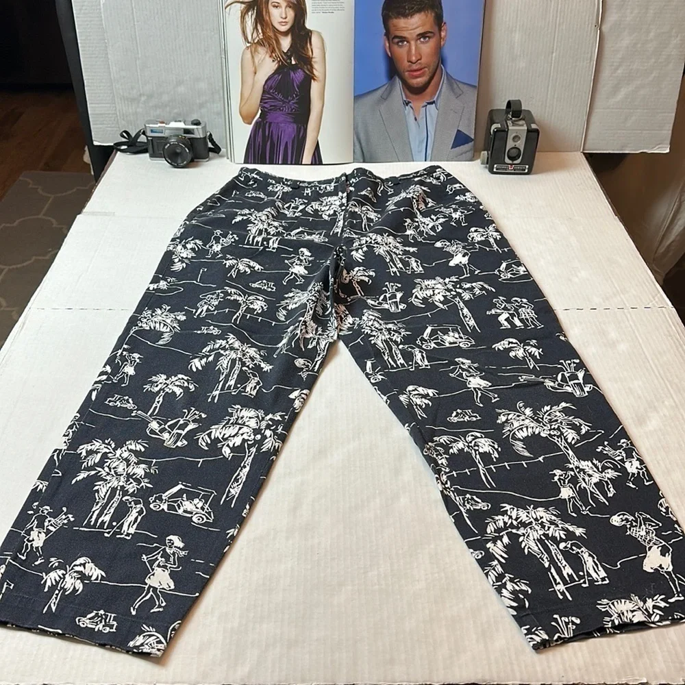 90s Talbots Palm Springs Pants 100% Cotton Resort Golf Coastal Grandmillennial - Picture 2 of 14